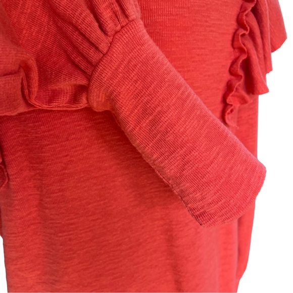 PILCRO COZY POPOVER TOP CORAL RUFFLE SIZE MEDIUM - Picture 6 of 8